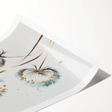 Abstract floral rolled print showcasing vibrant colors and intricate designs, elegantly packaged in a durable tube for easy transportation and display. Ideal for enhancing home decor with a modern artistic touch.