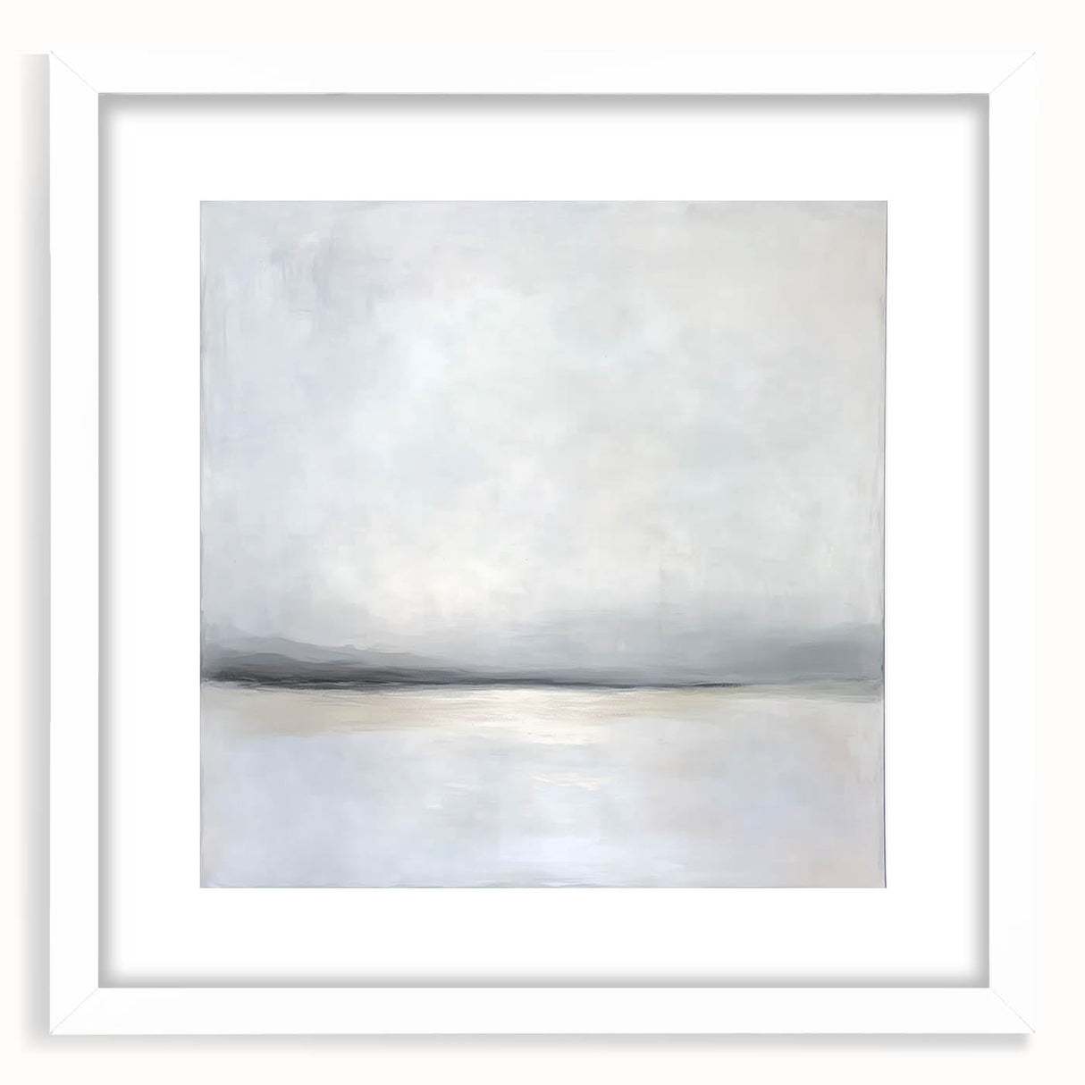 Abstract landscape framed artwork with a white mat, showcasing vibrant colors and fluid shapes, perfect for modern home decor and artistic expression.