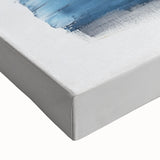 Geometric Abstract Wall Decor – Navy, Gold & Gray Brush Canvas Art