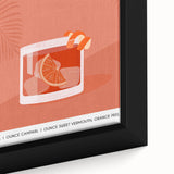 Extra large black wall art featuring colorful, textured food and drink motifs on a framed canvas.