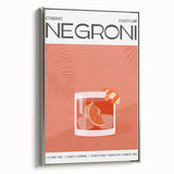 Framed canvas landscape art painting featuring a colorful vintage poster of food and drinks, ideal for kitchen wall decor.