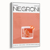 Vintage poster art featuring vibrant, colorful food and drinks illustrations on a large framed canvas.