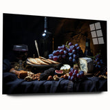 Large abstract wall art featuring assorted fruits in vibrant colors on acrylic glass.