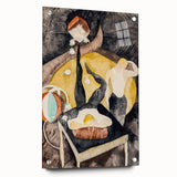 Vaudeville Acrobats - Playful Modern Wall Art in Vintage Tones