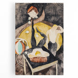 Vaudeville Acrobats - Playful Modern Wall Art in Vintage Tones