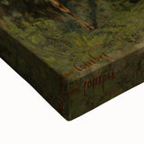 Peaceful Realism Art Print of Deer in a Dense, Lush Forest Landscape