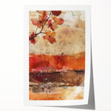 Extra large rolled print of a fall-themed floral art, featuring earthy tones, ideal for dining room wall decor.