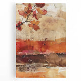 Black and white abstract depiction of fall trees on large canvas, suitable for kitchen wall art.