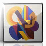 Bold Geometric Living Room Wall Art - Modern Canvas Print