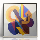 Bold Geometric Living Room Wall Art - Modern Canvas Print