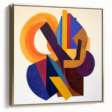 Bold Geometric Living Room Wall Art - Modern Canvas Print