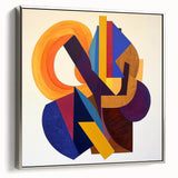 Bold Geometric Living Room Wall Art - Modern Canvas Print