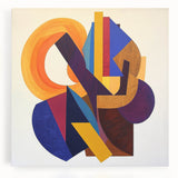 Bold Geometric Living Room Wall Art - Modern Canvas Print