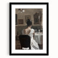 Abstract figurative frame with mat in black, showcasing a modern artistic design. Ideal for contemporary decor, enhancing any living space with elegance.