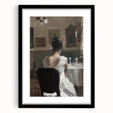 Abstract figurative frame with mat in black, showcasing a modern artistic design. Ideal for contemporary decor, enhancing any living space with elegance.