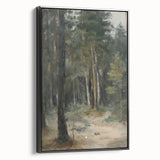 Framed canvas artwork showcasing abstract florals in vibrant colors, featuring a sleek black frame and a side profile view, perfect for modern home decor.