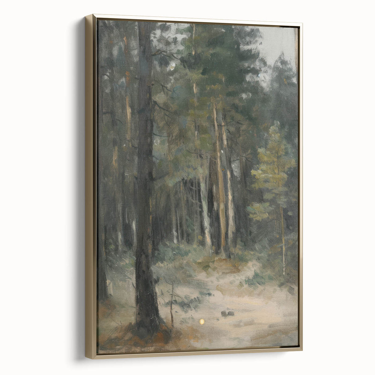 Framed canvas artwork showcasing abstract floral designs in vibrant colors, accented with a gold frame, perfect for modern home decor or office settings.