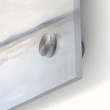 Close-up of an abstract landscape artwork printed on acrylic glass, showcasing vibrant colors and textures, perfect for modern home decor. Ideal for enhancing interior spaces with a contemporary artistic touch.