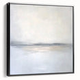 Framed abstract landscape canvas artwork showcasing vibrant colors and bold brush strokes, presented in a sleek black frame, ideal for modern home decor.