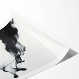 Minimalist Abstract Wall Art – Flowing Black Ink on White Canvas