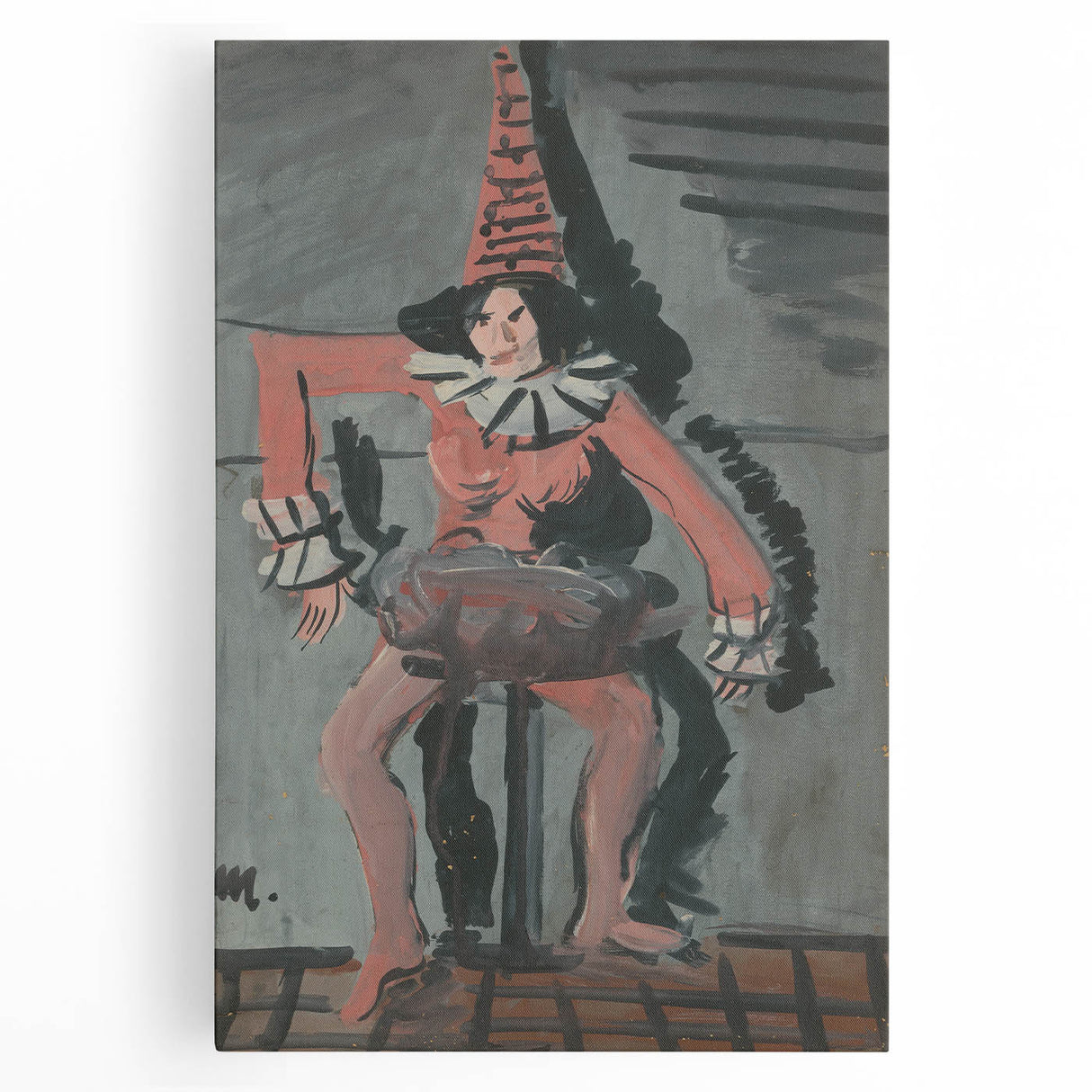 Expressionist Art - Unique Abstract Expressionism Pierrot Wall Decor