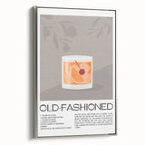 Landscape art painting of food and drinks on framed canvas with a vintage poster style, using a colorful palette.