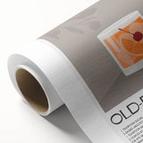 Art Deco poster of a stylized cocktail, vibrant pink and blue shades on rolled canvas, ideal for dining room wall art.