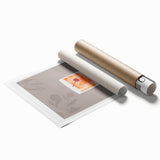 Large rolled print featuring a floral design in muted pastel shades, ideal for classy bathroom wall art.