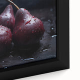 Extra large black wall art featuring a close-up of colorful fruits, textured canvas, ideal for living room decor.