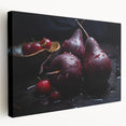 Large canvas print featuring an array of colorful fruits, ideal for kitchen wall art.