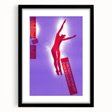 Contemporary Dance Poster - Bold Modern Wall Art in Red and Purple