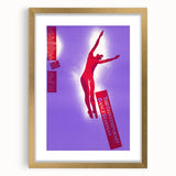 Contemporary Dance Poster - Bold Modern Wall Art in Red and Purple
