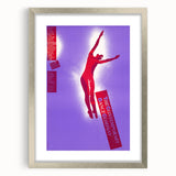 Contemporary Dance Poster - Bold Modern Wall Art in Red and Purple