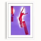 Contemporary Dance Poster - Bold Modern Wall Art in Red and Purple