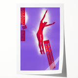 Contemporary Dance Poster - Bold Modern Wall Art in Red and Purple