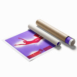 Contemporary Dance Poster - Bold Modern Wall Art in Red and Purple