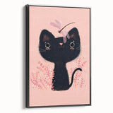 Adorable Black Cat Wall Art - Girls Room & Nursery Decor