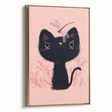 Adorable Black Cat Wall Art - Girls Room & Nursery Decor
