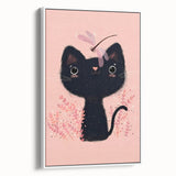 Adorable Black Cat Wall Art - Girls Room & Nursery Decor