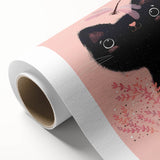 Adorable Black Cat Wall Art - Girls Room & Nursery Decor