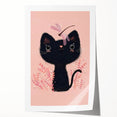 Adorable Black Cat Wall Art - Girls Room & Nursery Decor