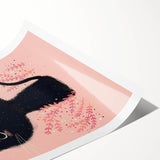 Adorable Black Cat Wall Art - Girls Room & Nursery Decor