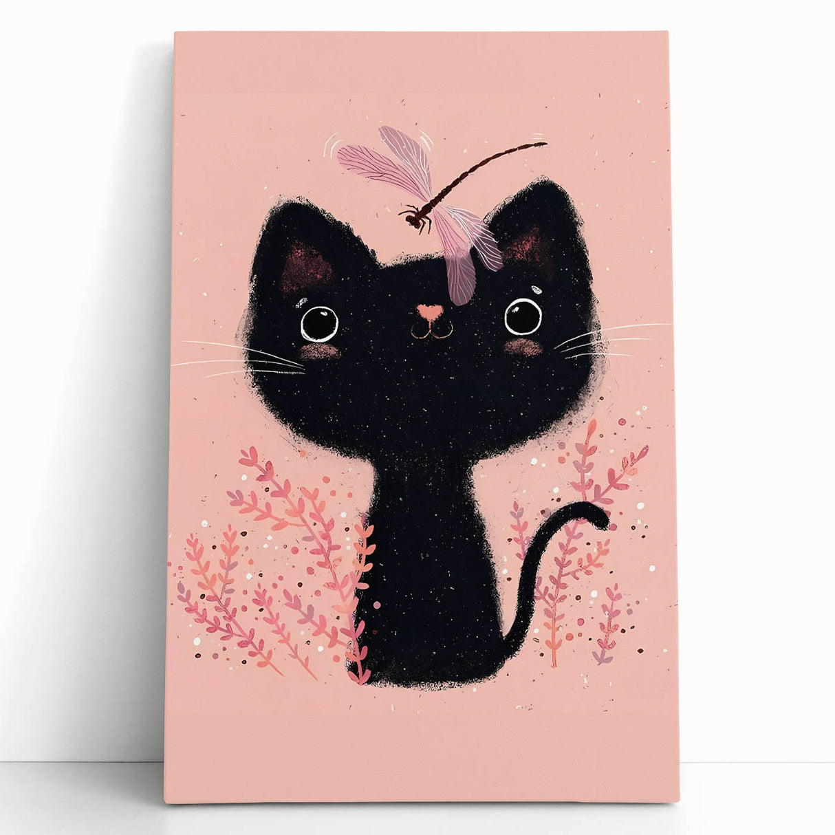 Adorable Black Cat Wall Art - Girls Room & Nursery Decor