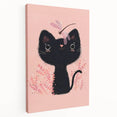 Adorable Black Cat Wall Art - Girls Room & Nursery Decor