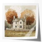 Extra large wall art featuring a fall-themed floral design in warm orange and red tones on glossy photo paper.