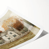 Extra large wall art featuring line art flowers in muted earth tones on a rolled canvas, ideal for large living room decor.