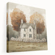 Large canvas print depicting a fall-themed abstract scene in warm orange and brown tones, suitable for kitchen wall art.