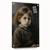 Abstract figurative acrylic artwork displayed in a glass frame, showcasing vibrant colors and intricate details, designed to enhance modern interior decor.