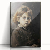 Framed acrylic artwork in abstract figurative style, showcasing silver tones and intricate details, perfect for modern decor and artistic expression in living spaces.