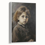 Framed abstract figurative art piece with a white background, showcasing flowing lines and subtle colors, ideal for modern decor settings.